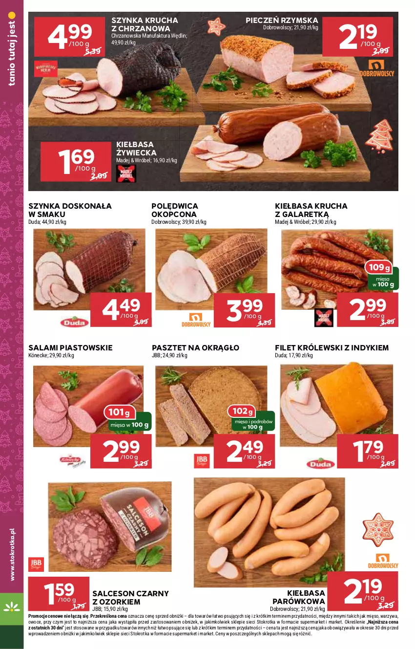 Gazetka promocyjna Stokrotka - Supermarket - ważna 05.12 do 11.12.2024 - strona 12 - produkty: Chrzan, Fa, Gala, Kiełbasa, Kiełbasa krucha, Królewski, Mięso, Owoce, Pasztet, Piast, Piec, Pieczeń rzymska, Polędwica, Salami, Salceson, Szynka, Warzywa