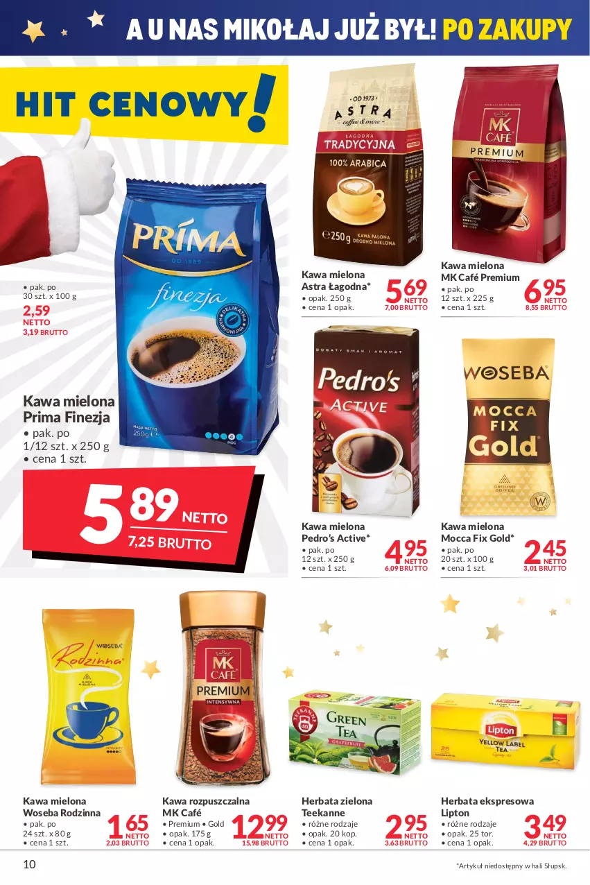 Gazetka promocyjna Makro - [Oferta promocyjna] Artykuły spożywcze i przemysłowe - ważna 30.11 do 13.12.2021 - strona 10 - produkty: Herbata, Kawa, Kawa mielona, Kawa rozpuszczalna, Lipton, Mocca Fix Gold, Prima, Teekanne, Woseba