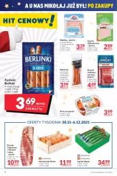 Gazetka promocyjna Makro - [Oferta promocyjna] Artykuły spożywcze i przemysłowe - Gazetka - ważna od 13.12 do 13.12.2021 - strona 2 - produkty: Mandarynki, Parówki, Szynka, Boczek, Kabanos, Szynka delikatesowa, Dorsz, Berlinki, Boczek wieprzowy