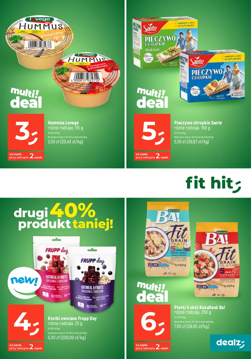 Gazetka promocyjna Dealz - MAKE A DEALZ - ważna 02.01 do 10.01.2024 - strona 34 - produkty: Ba!, Bakalland, Chrupki, Hummus, Mus, Piec, Pieczywo, Pieczywo chrupkie, Sante