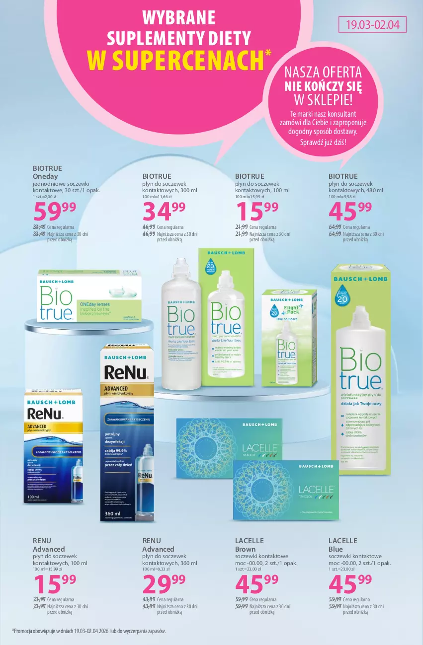 Gazetka promocyjna Hebe - Gazetka - ważna 19.03 do 02.04.2026 - strona 20 - produkty: Płyn do soczewek, Soczewki kontaktowe