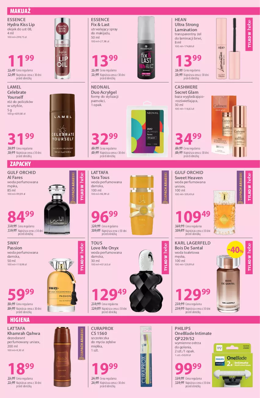 Gazetka promocyjna Hebe - Gazetka - ważna 19.03 do 02.04.2026 - strona 3 - produkty: Curaprox, Dezodorant, Fa, Karl Lagerfeld, LG, Makijaż, NeoNail, Olej, Perfum, Philips, Philips OneBlade, Róż do policzków, Szczoteczka, Tran, Woda, Woda perfumowana, Woda toaletowa