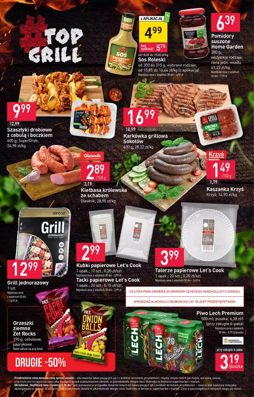 Gazetka promocyjna Stokrotka - Market - ważna 20.07 do 26.07.2023 - strona 9 - produkty: Grill, Kasza, Kaszanka, Kiełbasa, Mięso, Orzeszki, Owoce, Papier, Pomidory, Sok, Sokołów, Sos, Talerz, Warzywa