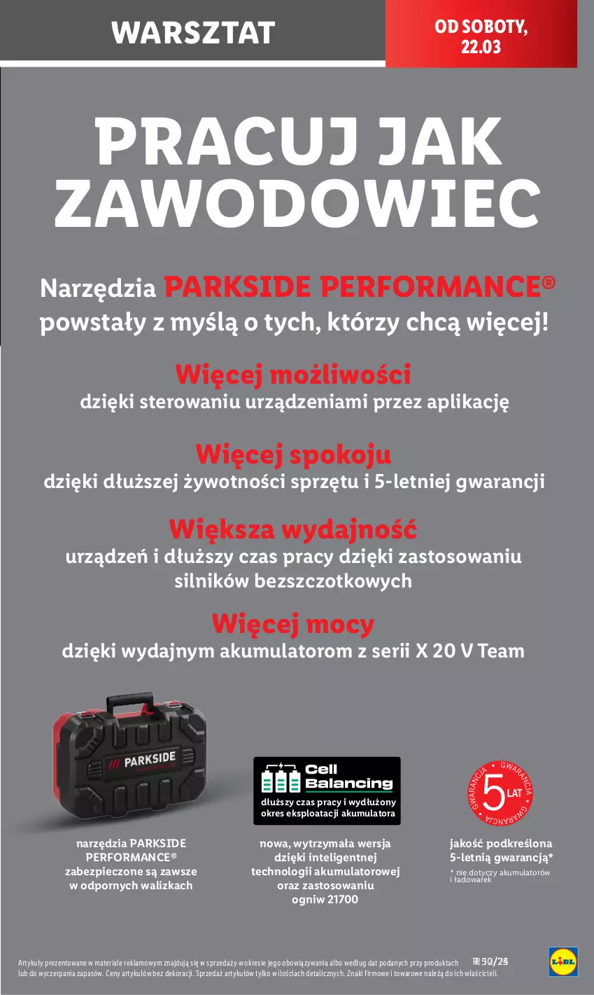 Gazetka promocyjna Lidl - GAZETKA - ważna 17.03 do 22.03.2025 - strona 45 - produkty: Akumulator, Intel, Parkside, Piec, Por, Ser, Walizka