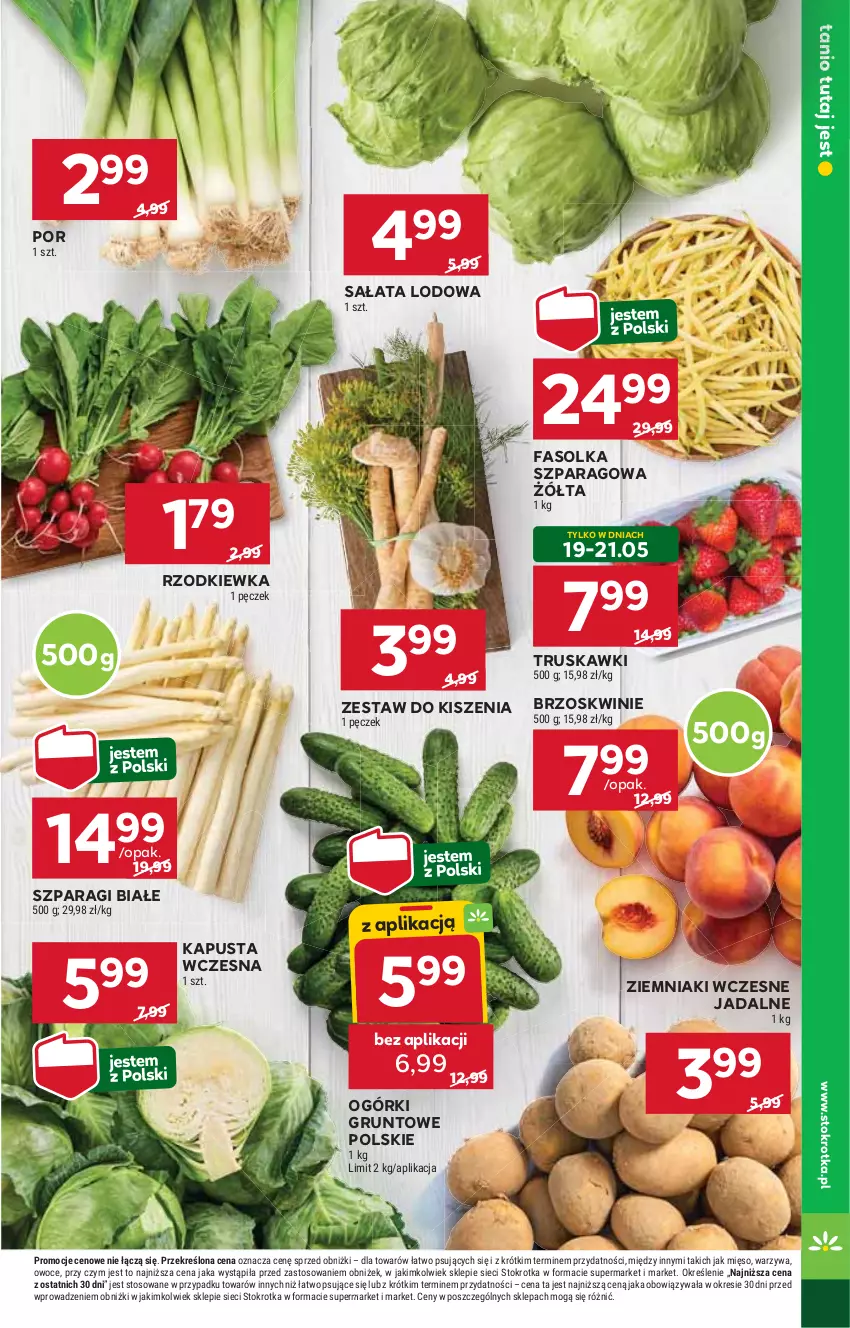 Gazetka promocyjna Stokrotka - Market - ważna 15.05 do 21.05.2025 - strona 7 - produkty: Brzoskwinie, Fa, Grunt, Mięso, Owoce, Por, Rzodkiewka, Sałat, Sałata lodowa, Truskawki, Warzywa, Ziemniaki