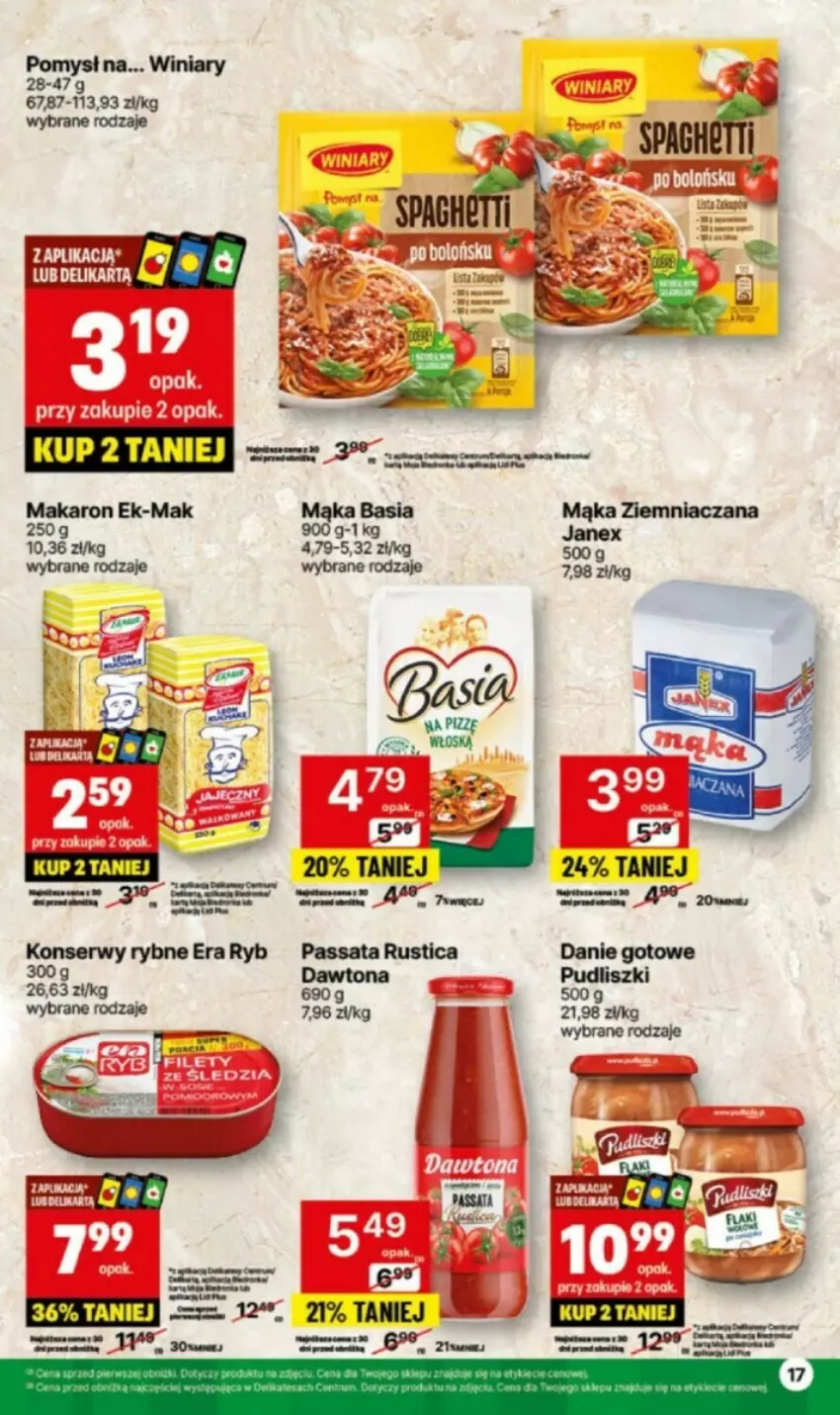 Gazetka promocyjna Delikatesy Centrum - ważna 06.05 do 19.05.2024 - strona 10 - produkty: Basia, Danie gotowe, Dawtona, Gra, Mąka, Makaron, Pudliszki, Rust, Ser, Winiary