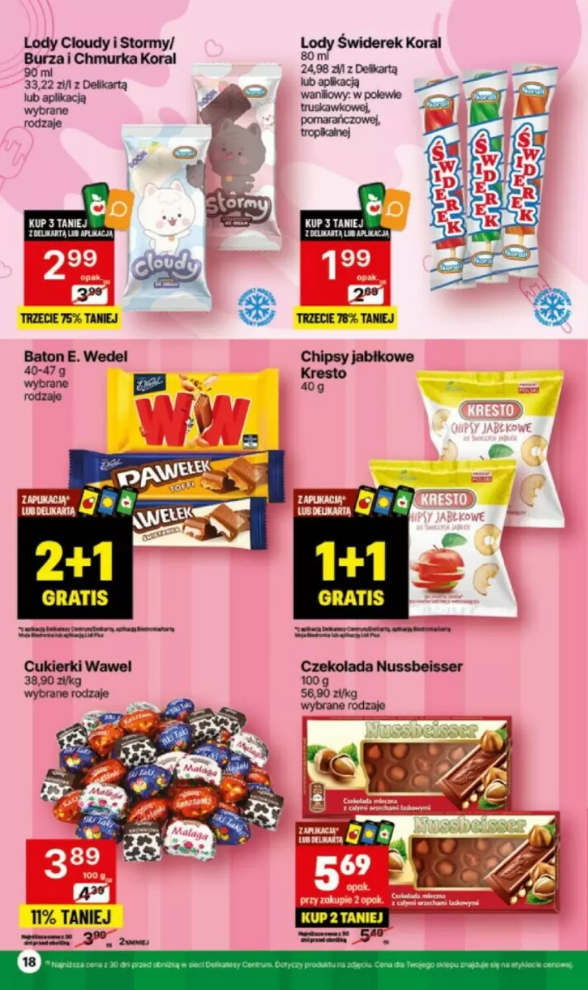 Gazetka promocyjna Delikatesy Centrum - ważna 06.05 do 19.05.2024 - strona 11 - produkty: Chipsy, Cukier, Cukierki, Lody, Wawel