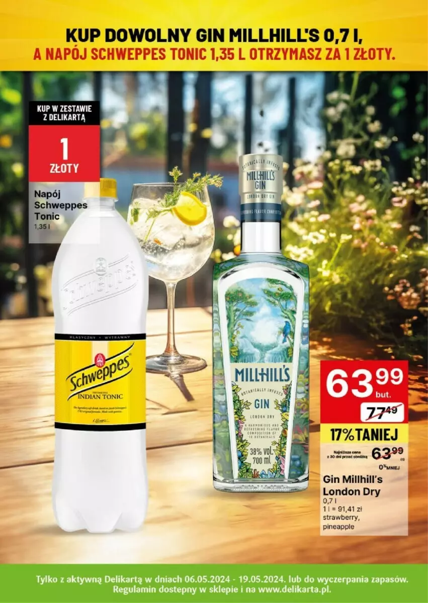 Gazetka promocyjna Delikatesy Centrum - ważna 06.05 do 19.05.2024 - strona 8 - produkty: Gin, Schweppes