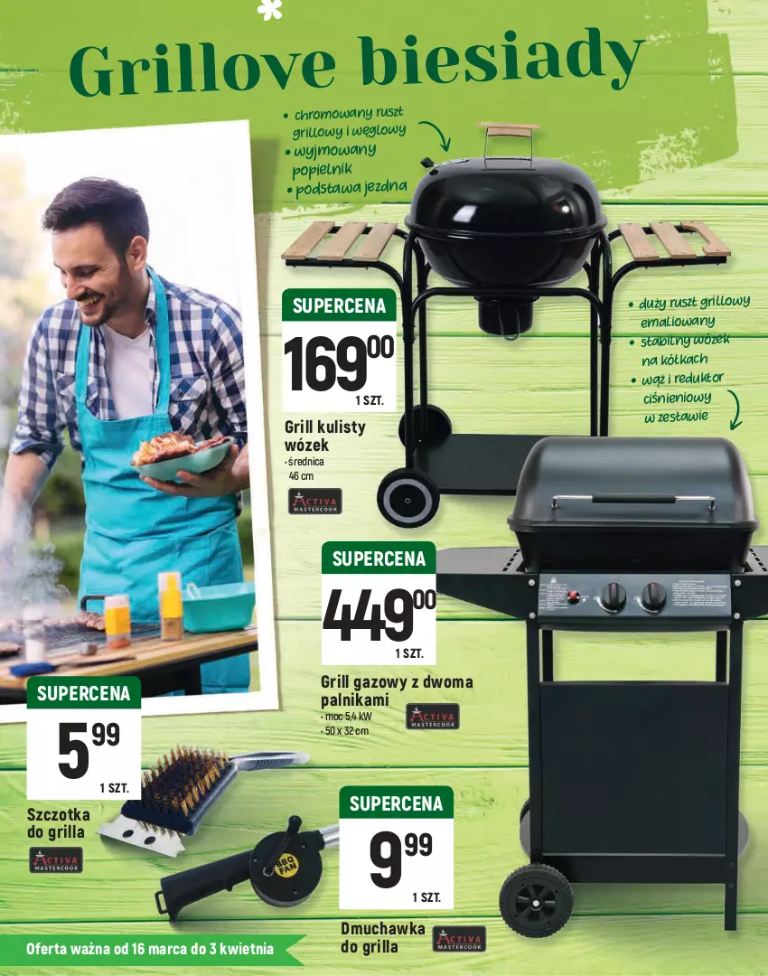 Gazetka promocyjna Intermarche - Katalog Wielkanocny - ważna 16.03 do 03.04.2021 - strona 16 - produkty: Gra, Grill, Grill gazowy, Lampa, Parasol, Ryba, Stołek, Szczotka, Widelec, Wózek