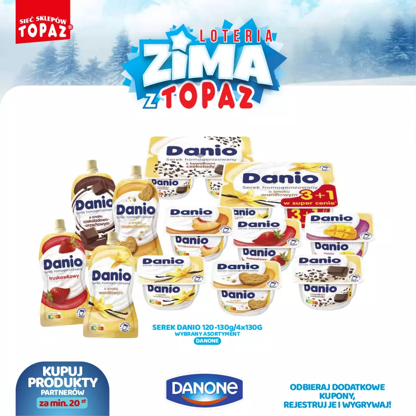 Gazetka promocyjna Topaz - Gazetka - ważna 02.12.2024 do 26.01.2025 - strona 10 - produkty: Danio, Danone, Gry, Ser, Serek