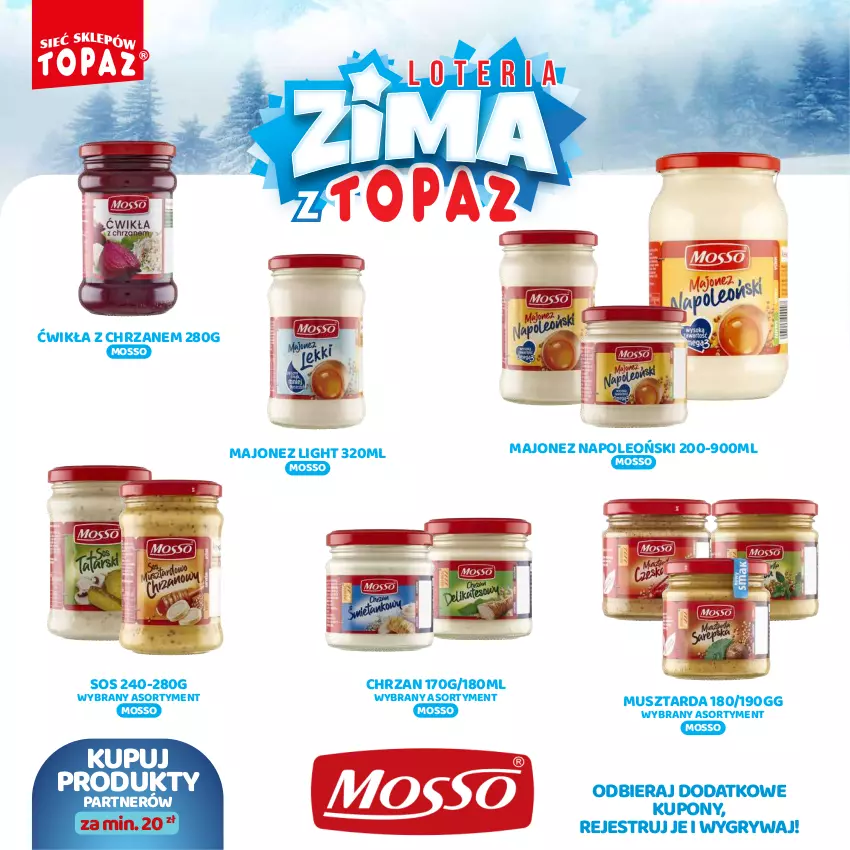 Gazetka promocyjna Topaz - Gazetka - ważna 02.12.2024 do 26.01.2025 - strona 26 - produkty: Chrzan, Gry, Majonez, Mus, Musztarda, Oleo, Sos