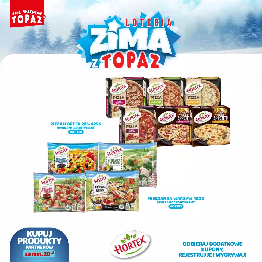 Gazetka promocyjna Topaz - Gazetka - ważna 02.12.2024 do 26.01.2025 - strona 44 - produkty: Gry, Hortex, Mieszanka warzyw, Pizza