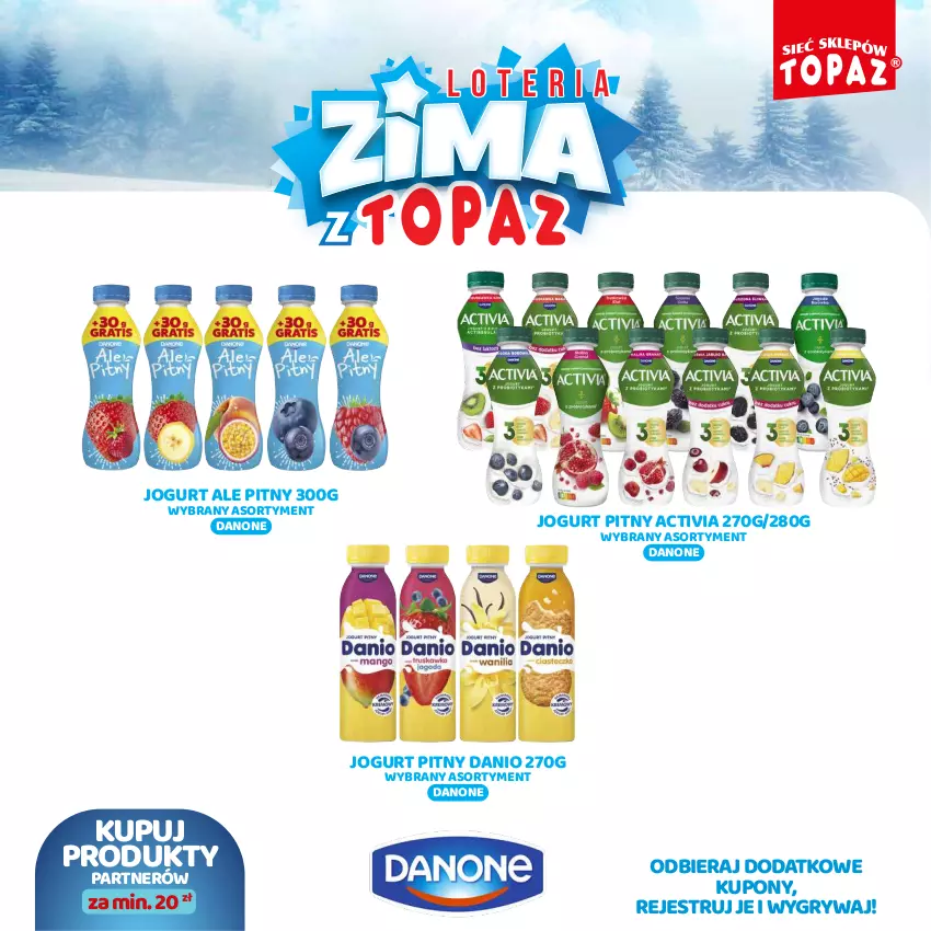 Gazetka promocyjna Topaz - Gazetka - ważna 02.12.2024 do 26.01.2025 - strona 9 - produkty: Activia, Danio, Danone, Gry, Jogurt, Jogurt pitny