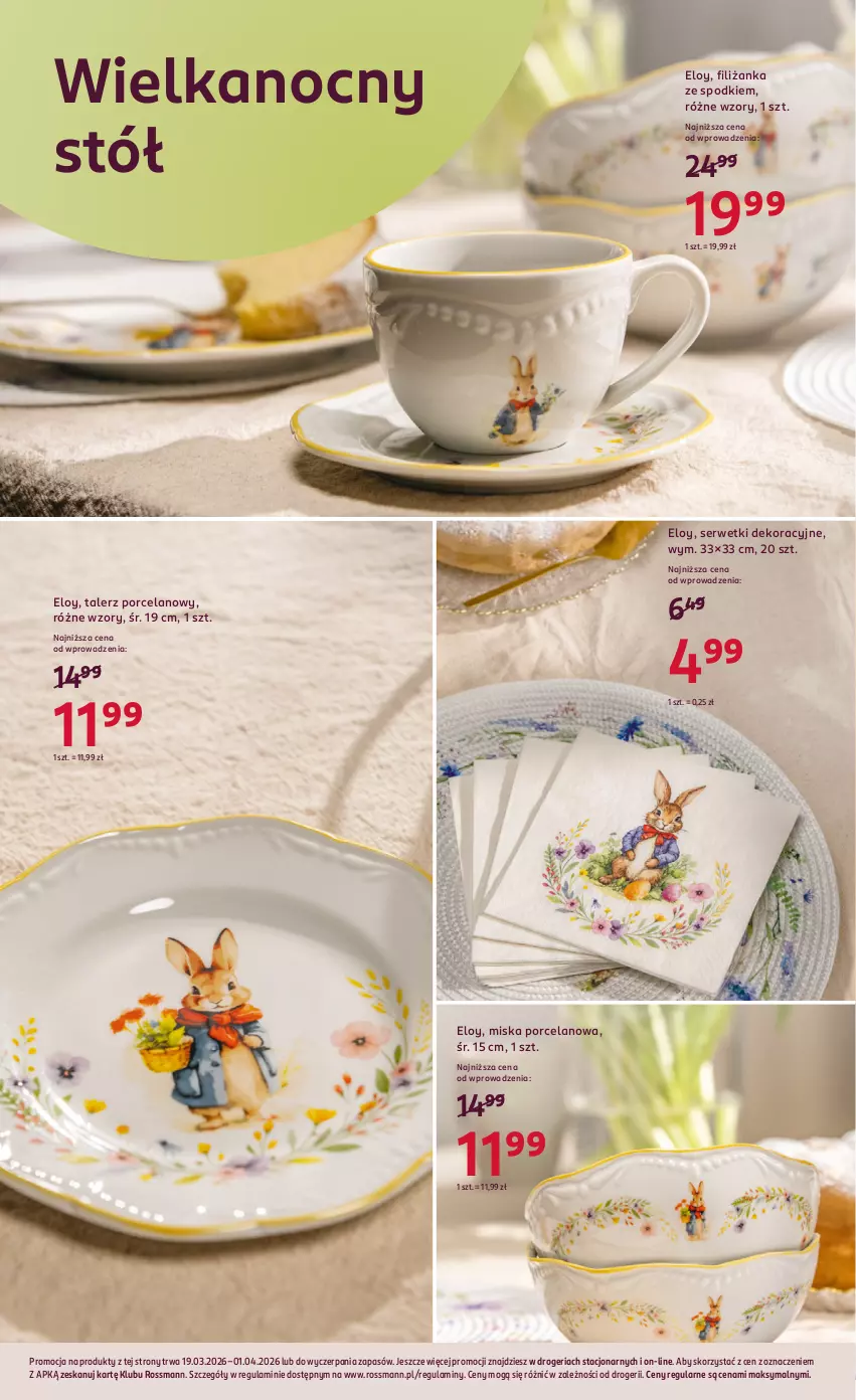 Gazetka promocyjna Rossmann - Gazetka promocyjna Rossmanna - ważna 26.03 do 31.03.2026 - strona 8 - produkty: Filiżanka, Miska, Por, Ser, Serwetki, Stół, Talerz