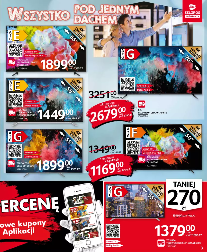 Gazetka promocyjna Selgros - Oferta przemysłowa - ważna 02.09 do 15.09.2021 - strona 3 - produkty: Android TV, Smart tv, Telewizor, Thomson, Toshiba