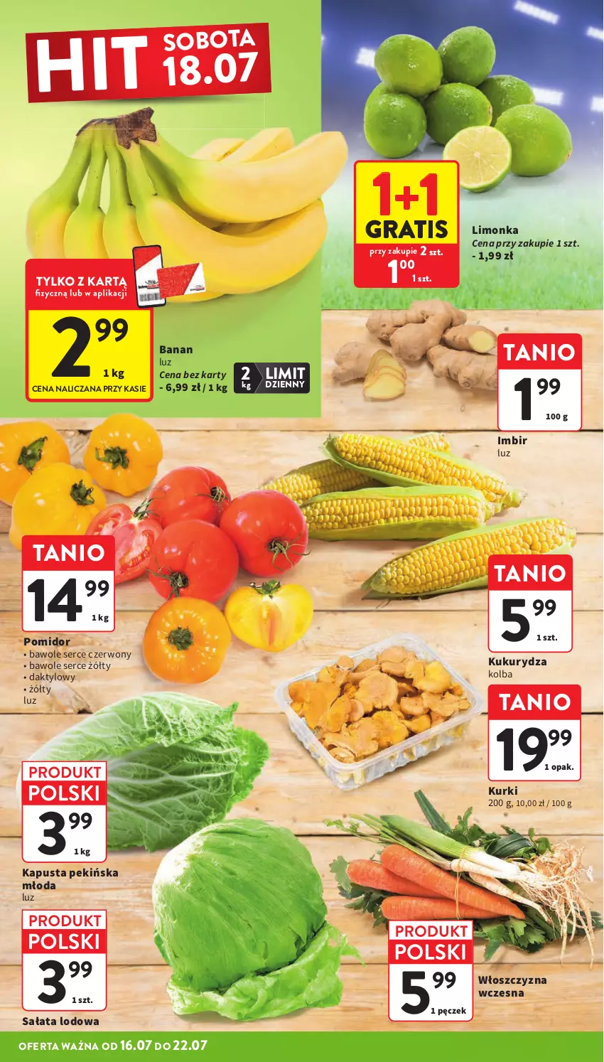 Gazetka promocyjna Intermarche - Gazetka promocyjna - ważna 16.07 do 22.07.2026 - strona 14 - produkty: Gra, Imbir, Kukurydza, Limonka, Sałat, Sałata lodowa, Ser