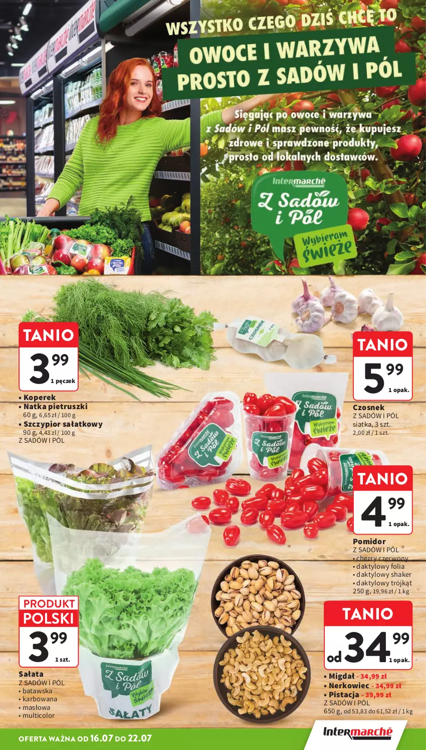 Gazetka promocyjna Intermarche - Gazetka promocyjna - ważna 16.07 do 22.07.2026 - strona 17 - produkty: Czosnek, Masło, Natka pietruszki, Sałat, Siatka