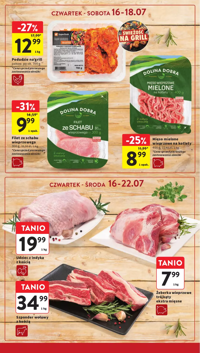 Gazetka promocyjna Intermarche - Gazetka promocyjna - ważna 16.07 do 22.07.2026 - strona 18 - produkty: Grill, Kotlet, Mięso, Mięso mielone, Szponder wołowy, Udziec z indyka