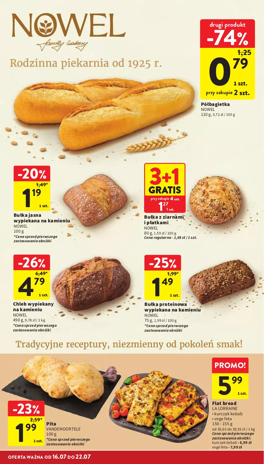 Gazetka promocyjna Intermarche - Gazetka promocyjna - ważna 16.07 do 22.07.2026 - strona 26 - produkty: Bagietka, Bułka, Chleb, Feta, Gra, Kebab, Kurczak, Półbagietka