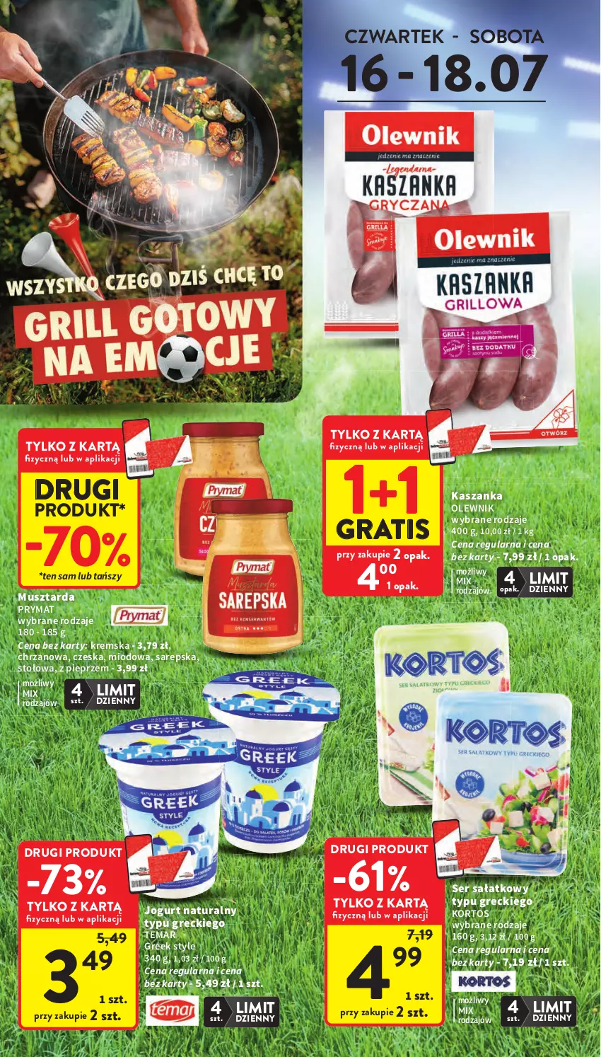 Gazetka promocyjna Intermarche - Gazetka promocyjna - ważna 16.07 do 22.07.2026 - strona 4 - produkty: Chrzan, Gra, Jogurt, Jogurt naturalny, Kasza, Kaszanka, Mus, Musztarda, Olewnik, Pieprz, Prymat, Sałat, Ser