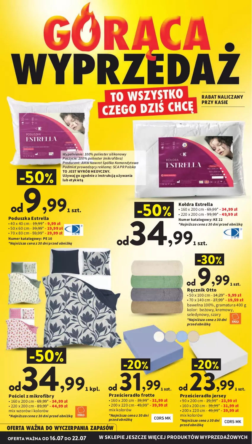 Gazetka promocyjna Intermarche - Gazetka promocyjna - ważna 16.07 do 22.07.2026 - strona 40 - produkty: Gra, Kołdra, Poduszka, Półka, Pościel, Prześcieradło, Rama, Ręcznik, Wełna