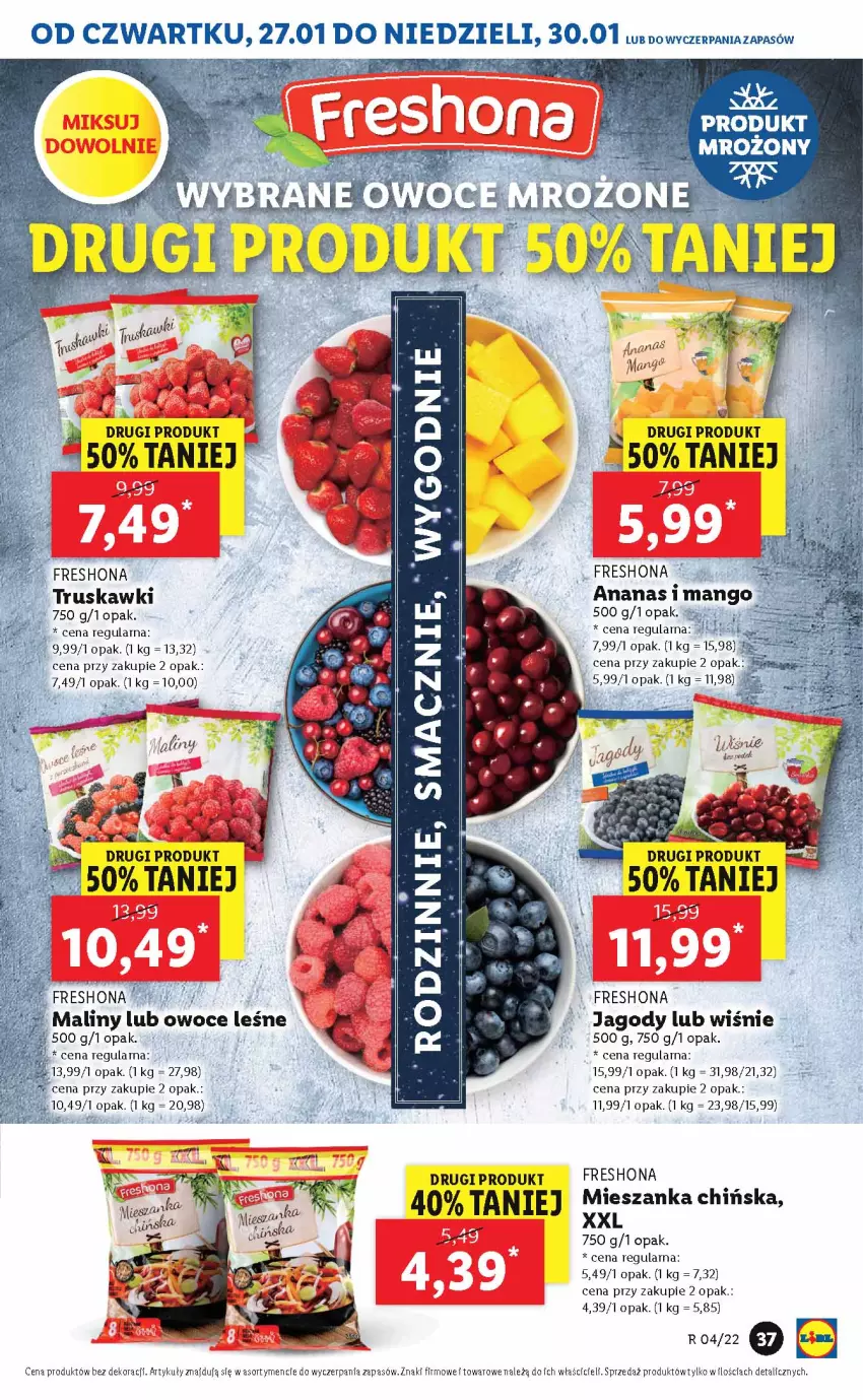 Gazetka promocyjna Lidl - GAZETKA - ważna 27.01 do 30.01.2022 - strona 37 - produkty: Jagody, Maliny, Owoce, Truskawki