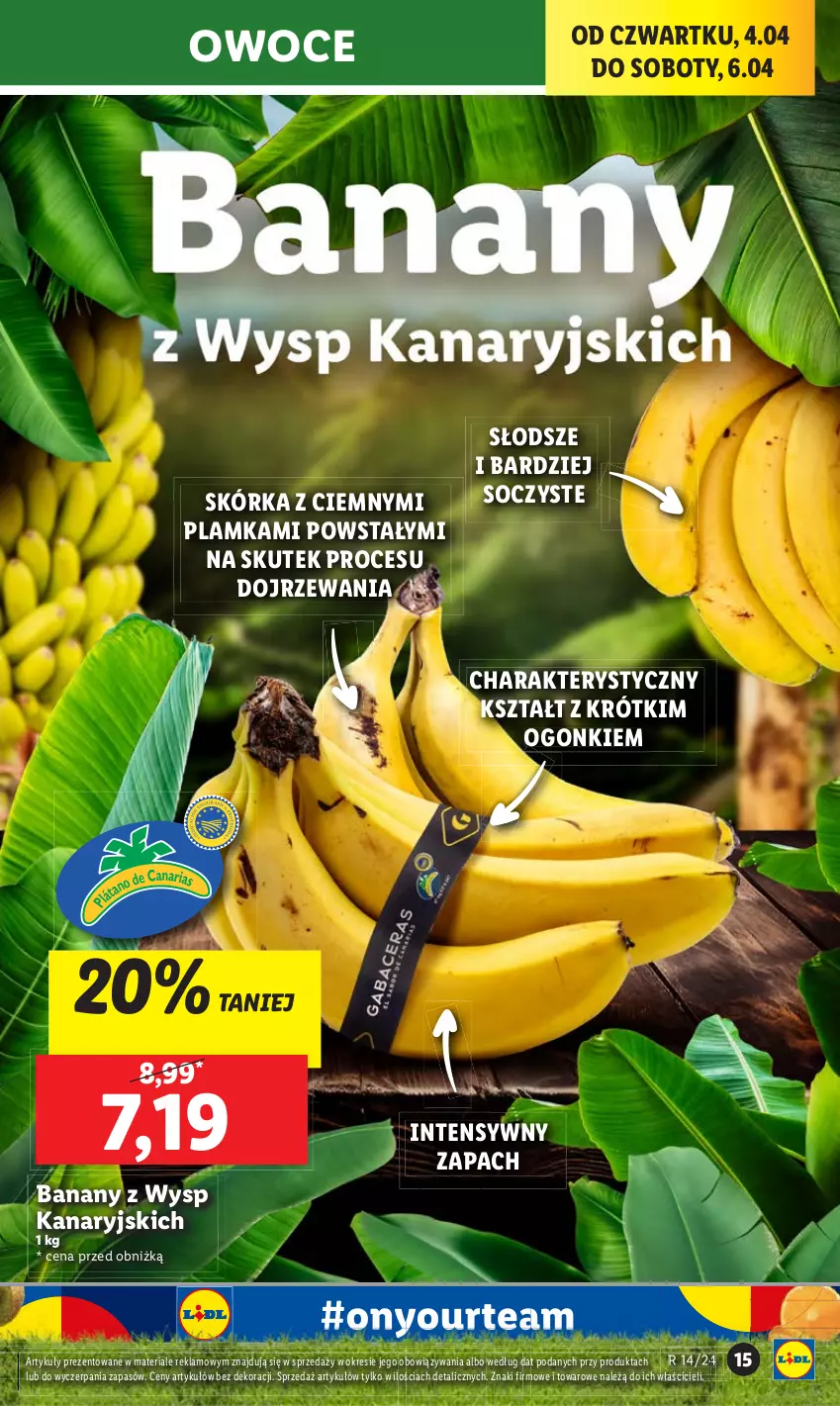 Gazetka promocyjna Lidl - GAZETKA - ważna 04.04 do 06.04.2024 - strona 19 - produkty: Banany, Owoce