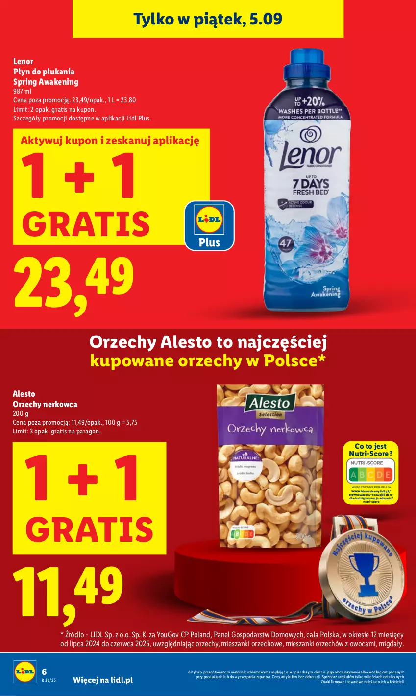 Gazetka promocyjna Lidl - GAZETKA - ważna 04.09 do 06.09.2025 - strona 6 - produkty: Gra, Lenor, Migdały, Płyn do płukania, Wazon