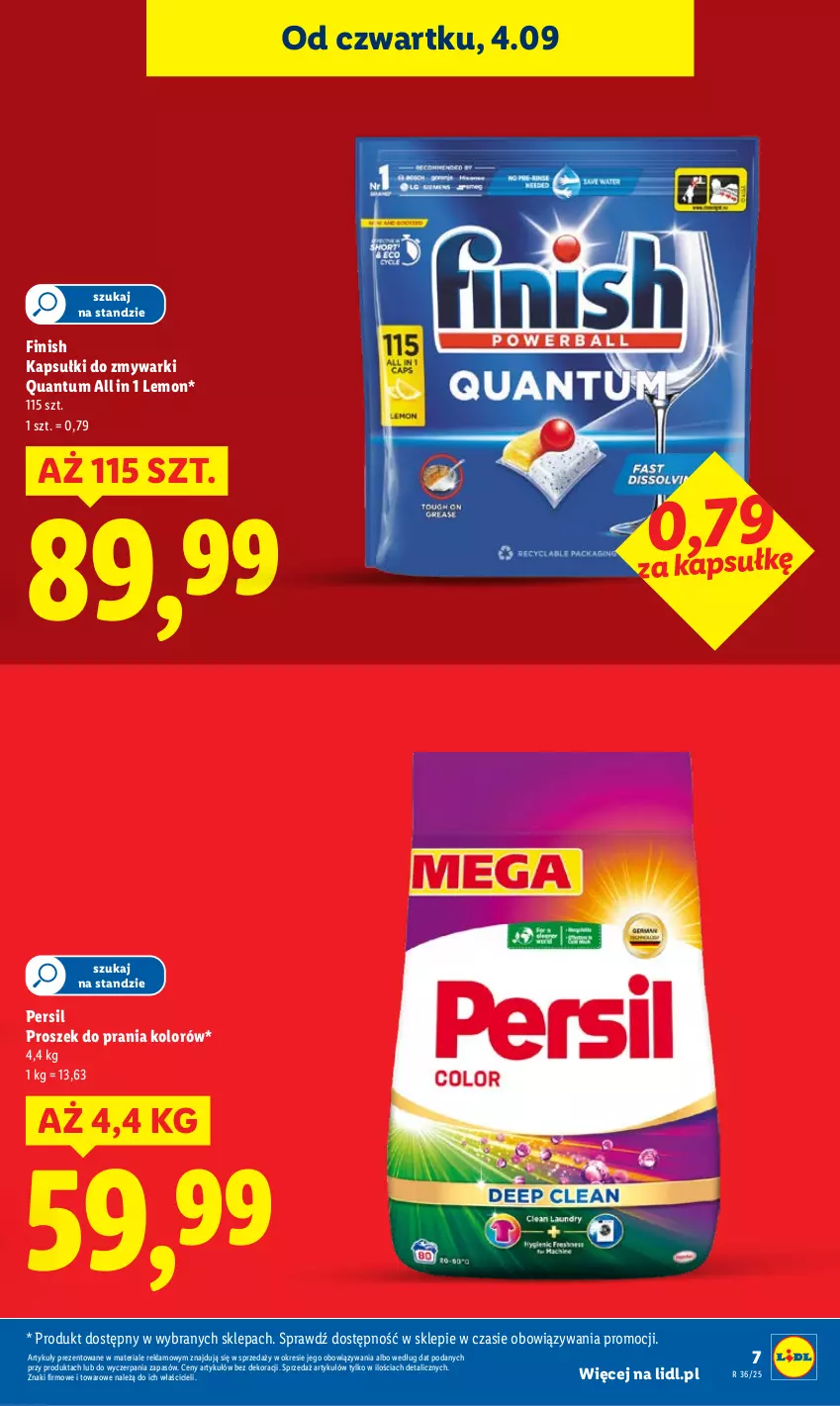 Gazetka promocyjna Lidl - GAZETKA - ważna 04.09 do 06.09.2025 - strona 7 - produkty: Finish, Persil, Proszek do prania, Zmywarki