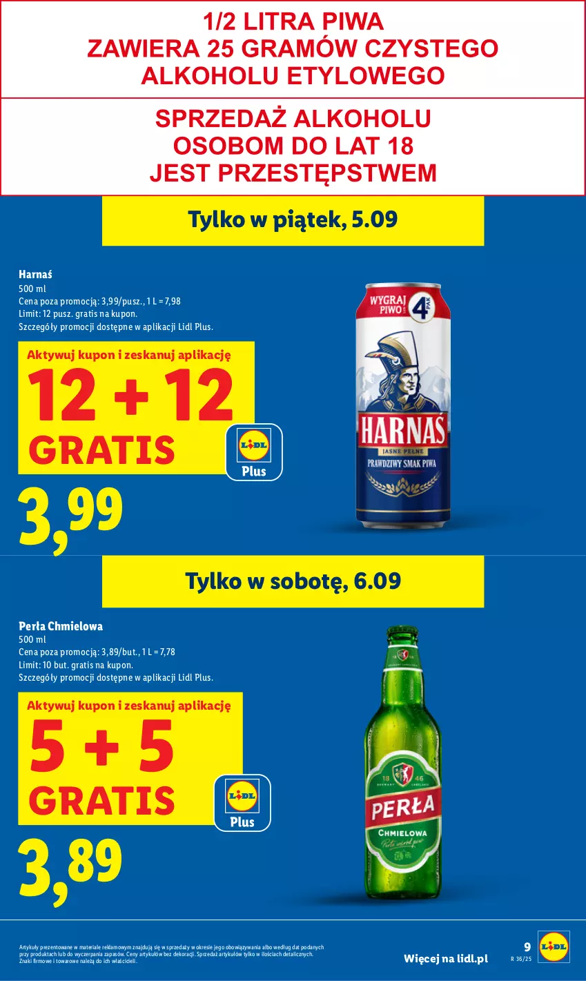 Gazetka promocyjna Lidl - GAZETKA - ważna 04.09 do 06.09.2025 - strona 9 - produkty: Gra, Harnaś, Perła