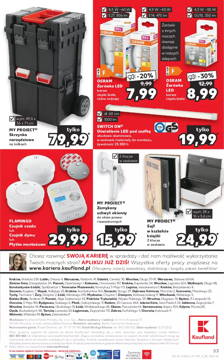 Gazetka promocyjna Kaufland - OFERTA TYGODNIA - ważna 13.01 do 19.01.2022 - strona 53 - produkty: Dres, Fa, Inka, Orka, Płytka, Sejf, Skrzynka narzędziowa, Sos, Telefon, Top