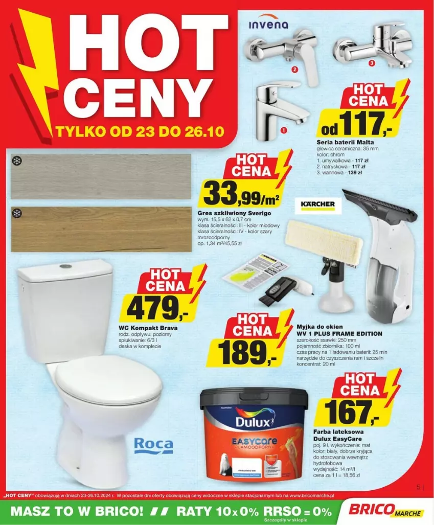 Gazetka promocyjna Bricomarche - ważna 23.10 do 28.10.2024 - strona 2 - produkty: Dulux, Gres, Gres szkliwiony, Myjka do okien, Por, Ser