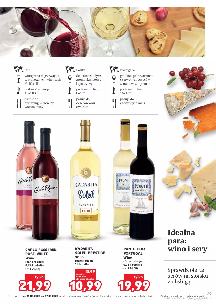 Gazetka promocyjna Kaufland - Barek Kauflandu - ważna 14.05 do 27.05.2026 - strona 29 - produkty: Carlo Rossi, Deser, Por, Ser, Wino, Winogrona