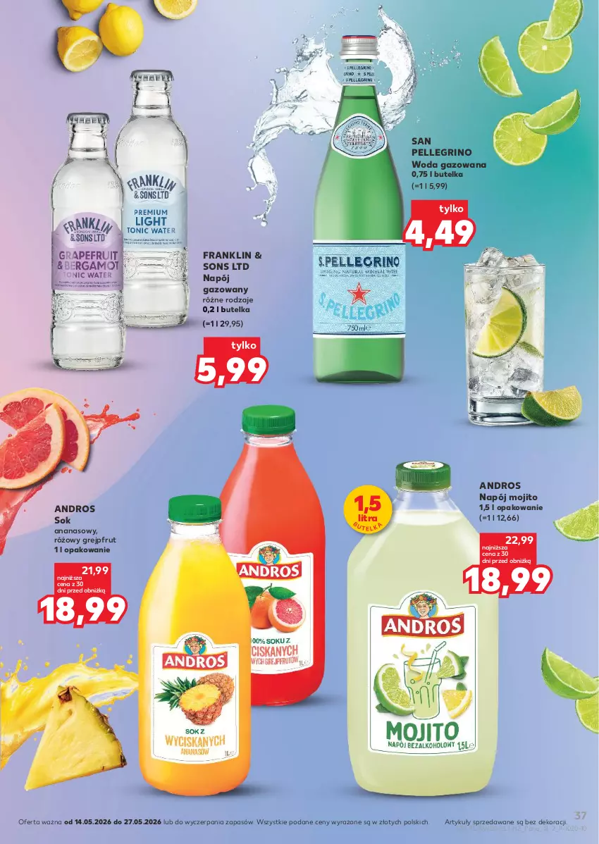 Gazetka promocyjna Kaufland - Barek Kauflandu - ważna 14.05 do 27.05.2026 - strona 37 - produkty: Ananas, Grejpfrut, Napój, Napój gazowany, Sok, Woda, Woda gazowana