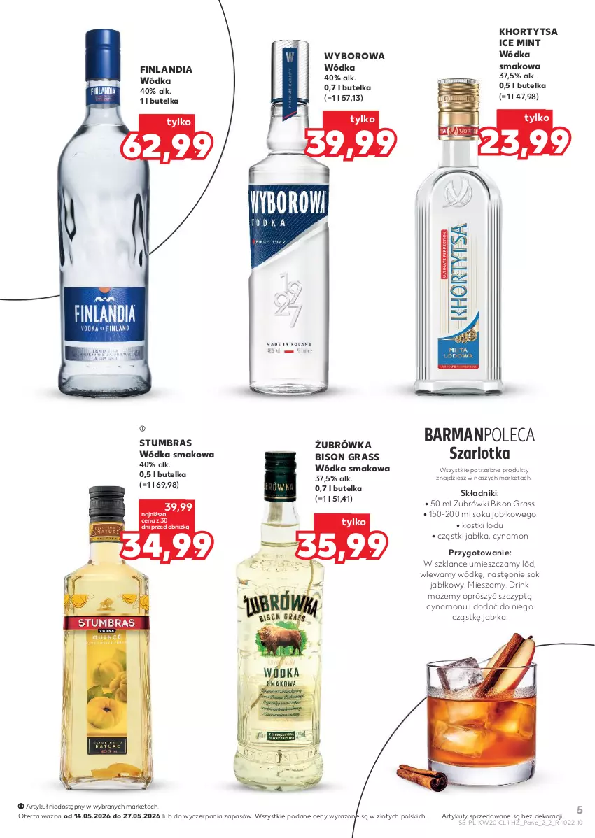Gazetka promocyjna Kaufland - Barek Kauflandu - ważna 14.05 do 27.05.2026 - strona 5 - produkty: Finlandia, Gra, Jabłka, Sok, Sok jabłkowy, Szarlotka, Wódka, Wyborowa