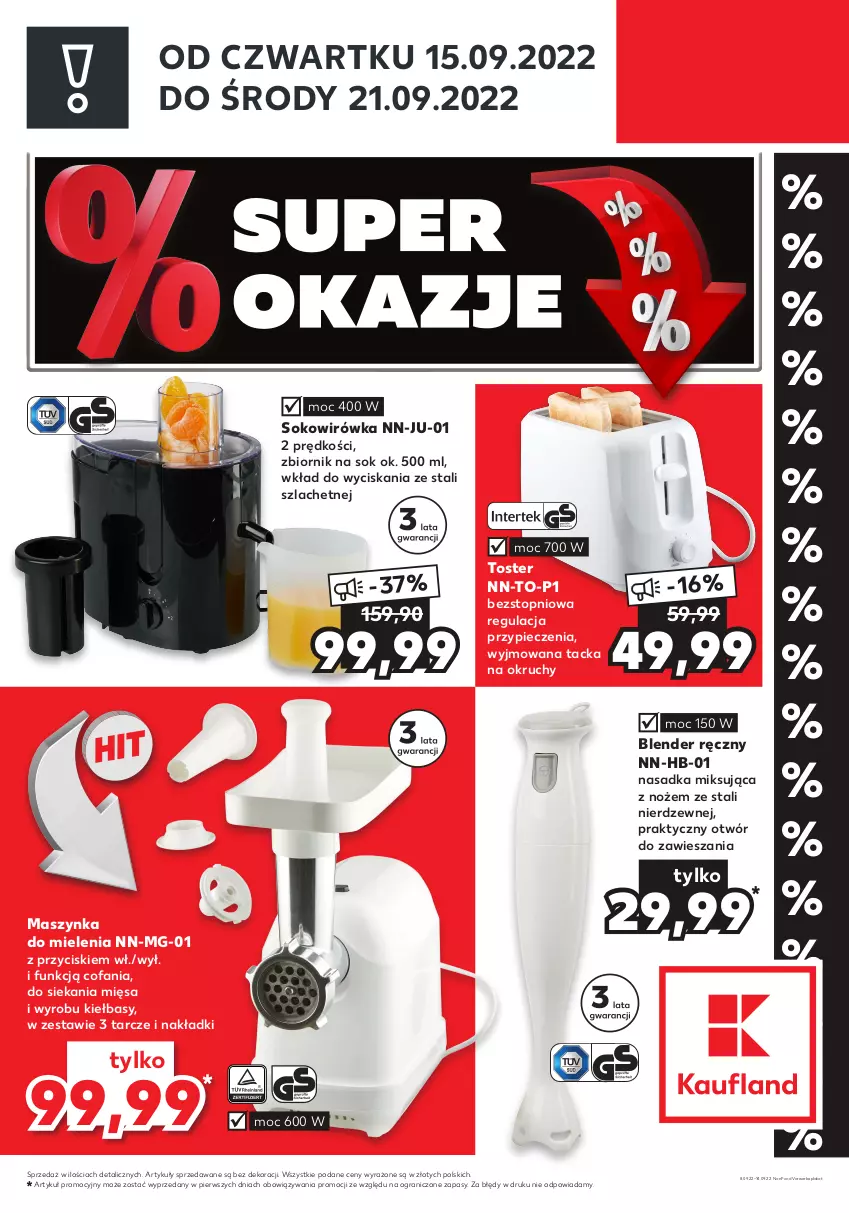 Gazetka promocyjna Kaufland - ZAPOWIEDŹ NASTĘPNEJ OFERTY - ważna 08.09 do 14.09.2022 - strona 2 - produkty: Blender, Blender ręczny, Fa, Gra, Maszynka, Maszynka do mielenia, Noż, Piec, Sok, Szynka, Top, Toster