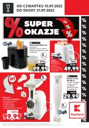 Gazetka promocyjna Kaufland - ZAPOWIEDŹ NASTĘPNEJ OFERTY - Gazetka - ważna od 14.09 do 14.09.2022 - strona 2 - produkty: Piec, Top, Sok, Noż, Gra, Blender ręczny, Blender, Maszynka do mielenia, Toster, Szynka, Maszynka, Fa