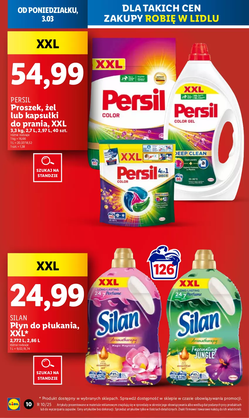 Gazetka promocyjna Lidl - GAZETKA - ważna 03.03 do 05.03.2025 - strona 10 - produkty: Kapsułki do prania, Persil, Płyn do płukania, Silan