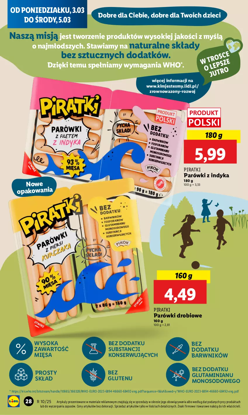 Gazetka promocyjna Lidl - GAZETKA - ważna 03.03 do 05.03.2025 - strona 32 - produkty: Dzieci, Parówki, Parówki z indyka, Ser, Sok, Wazon