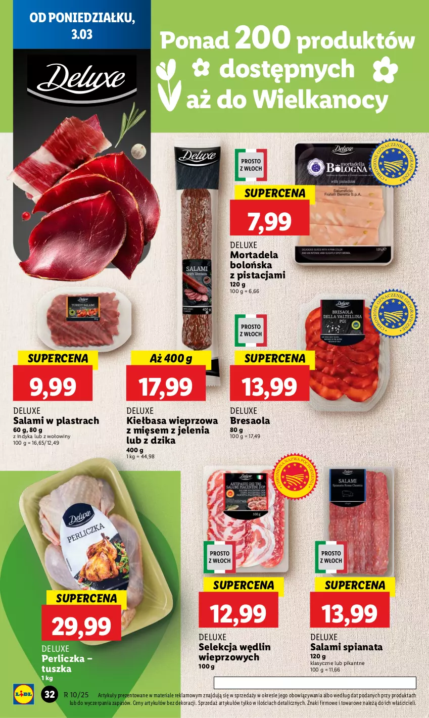 Gazetka promocyjna Lidl - GAZETKA - ważna 03.03 do 05.03.2025 - strona 38 - produkty: Bresaola, Kiełbasa, Perliczka, Salami, Tusz