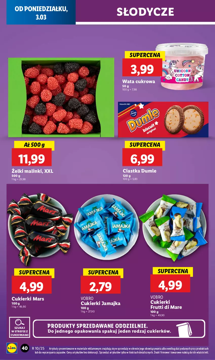 Gazetka promocyjna Lidl - GAZETKA - ważna 03.03 do 05.03.2025 - strona 46 - produkty: Ciastka, Cukier, Cukierki, Mars, Wata cukrowa