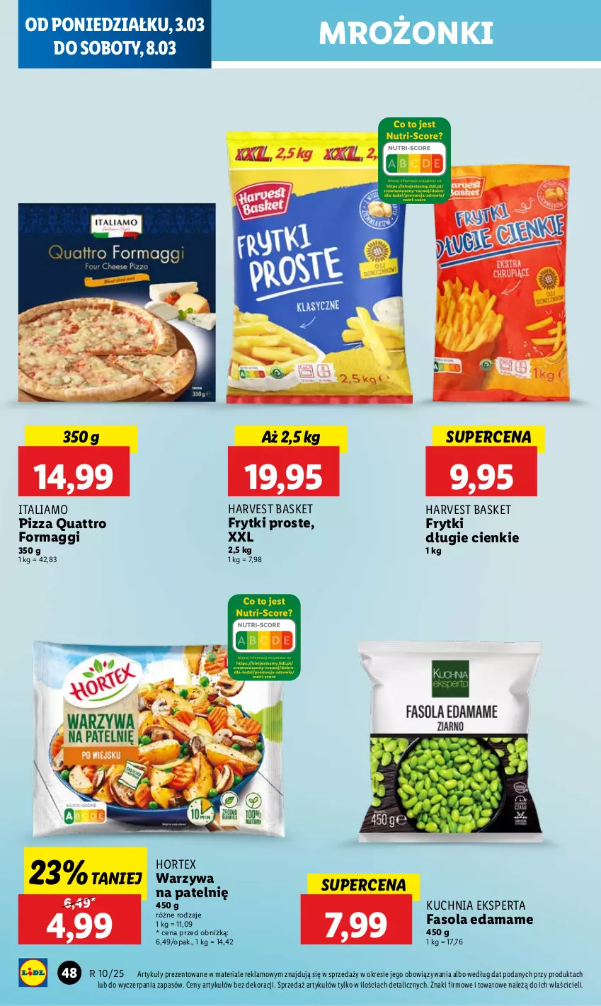 Gazetka promocyjna Lidl - GAZETKA - ważna 03.03 do 05.03.2025 - strona 54 - produkty: Edam, Fa, Fasola, Frytki, Hortex, Kuchnia, Maggi, Pizza, Warzywa