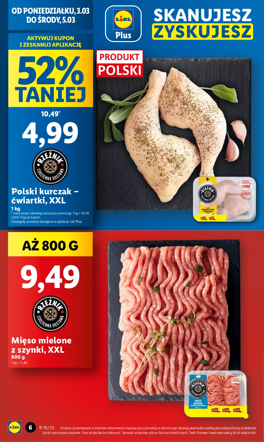 Gazetka promocyjna Lidl - GAZETKA - ważna 03.03 do 05.03.2025 - strona 6 - produkty: Kurczak, Mięso, Mięso mielone, Mięso mielone z szynki