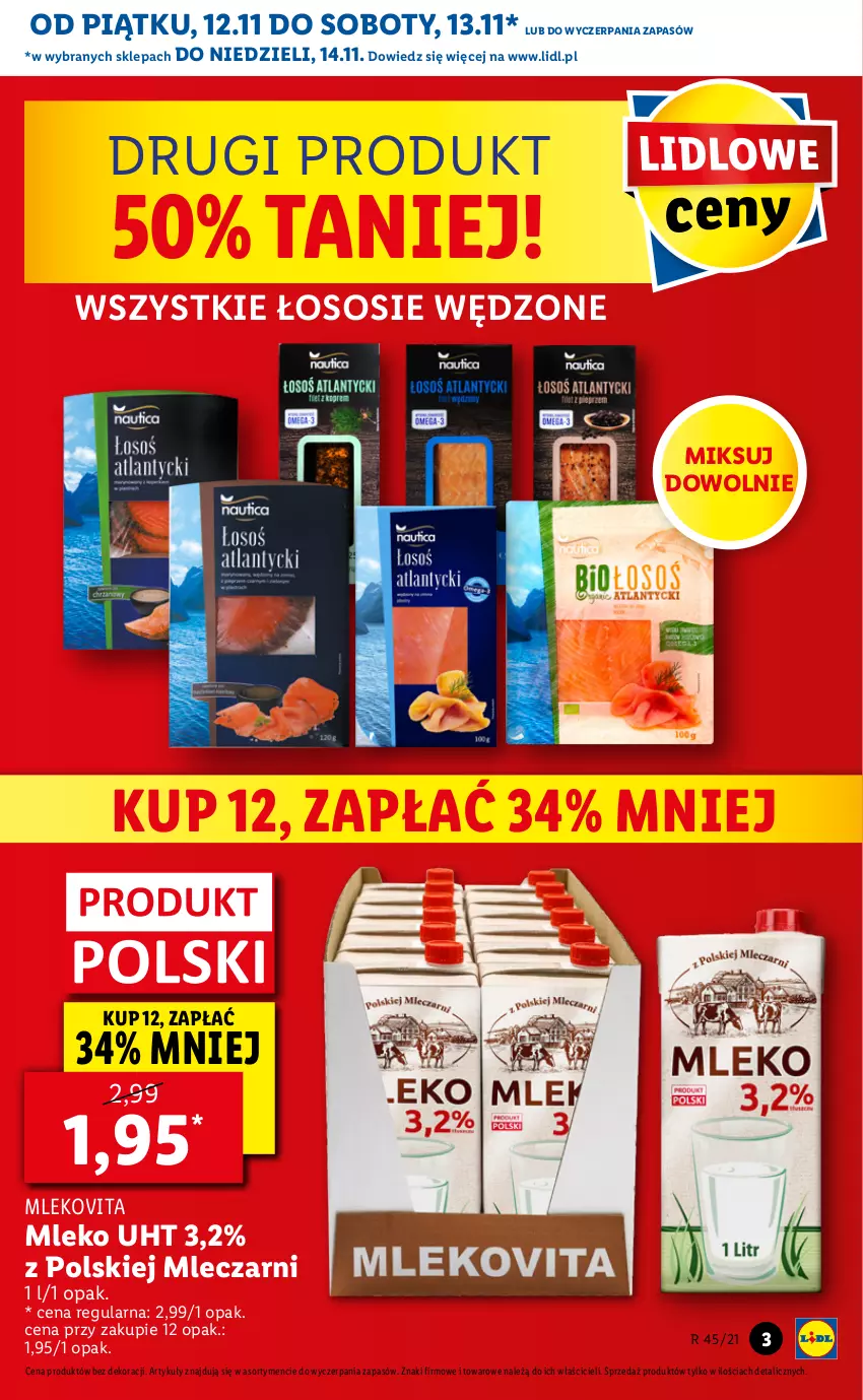 Gazetka promocyjna Lidl - GAZETKA - ważna 12.11 do 14.11.2021 - strona 3 - produkty: Mleko, Mlekovita, Sos