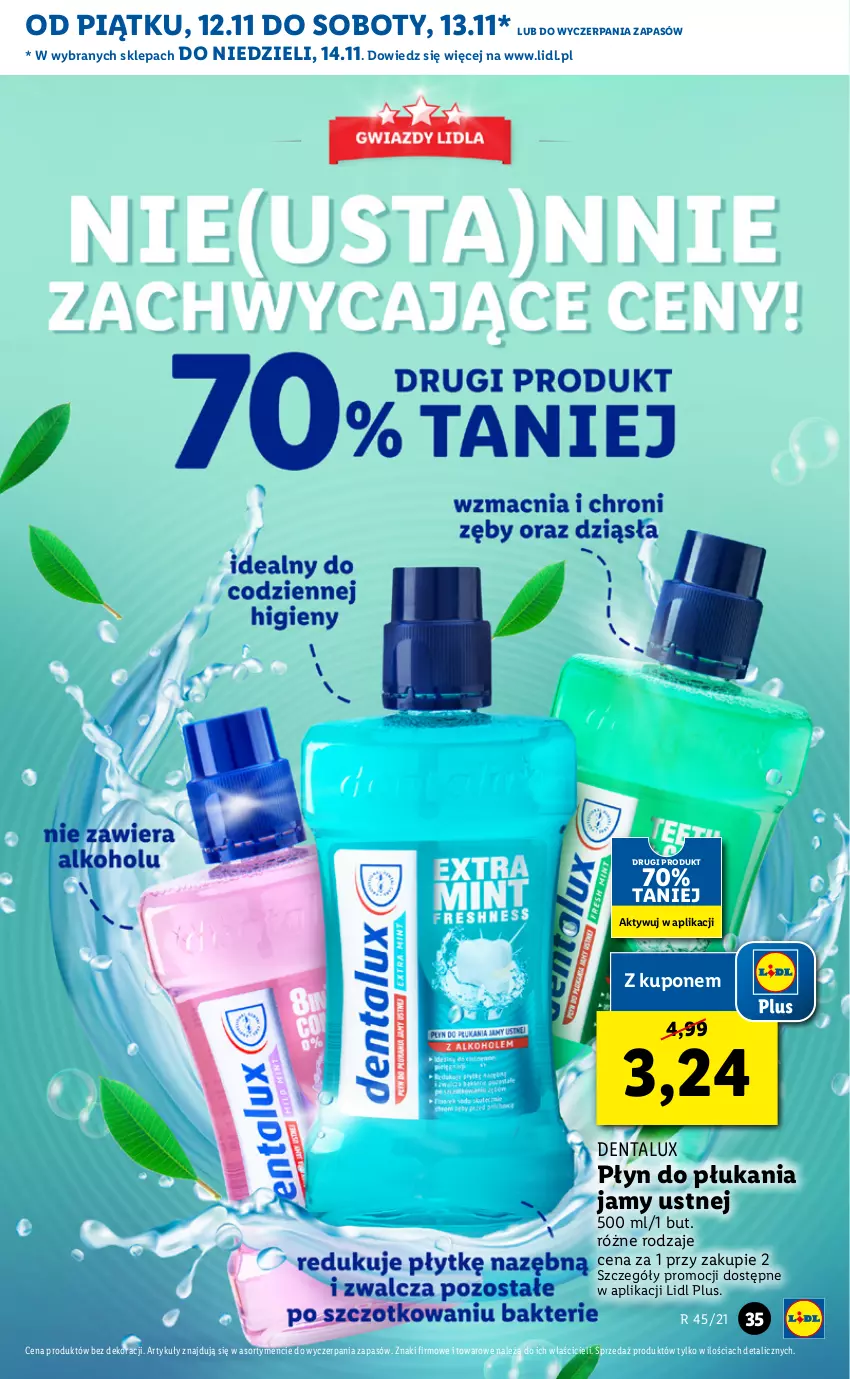 Gazetka promocyjna Lidl - GAZETKA - ważna 12.11 do 14.11.2021 - strona 35 - produkty: Płyn do płukania, Płyn do płukania jamy ustnej