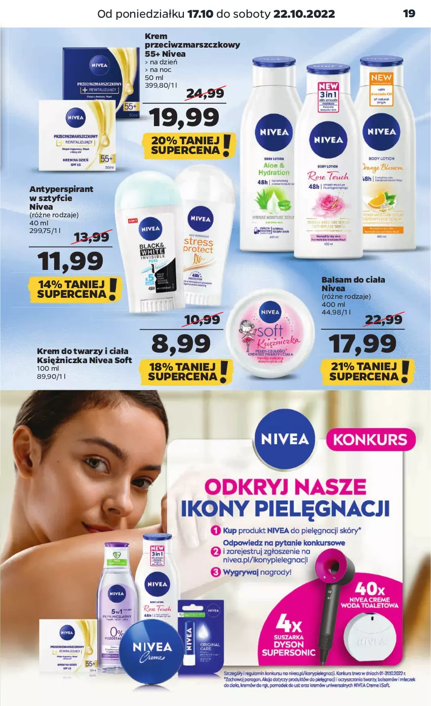 Gazetka promocyjna Netto - Artykuły spożywcze - ważna 17.10 do 22.10.2022 - strona 19 - produkty: Antyperspirant, Balsam do ciała, Krem do twarzy, Krem przeciwzmarszczkowy, Mars, Nivea