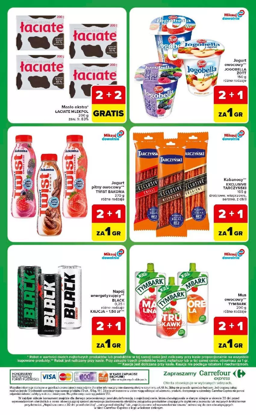Gazetka promocyjna Carrefour - Gazetka Express w SUMIE ekspresowe zakupy - ważna 18.08 do 24.08.2026 - strona 8 - produkty: Bakoma, Bell, Bella, Fa, Jogobella, Kabanos, Lack, LG, Masło, Mus, Napój, Por, Ser, Stek, Tarczyński, Tymbark, Zott