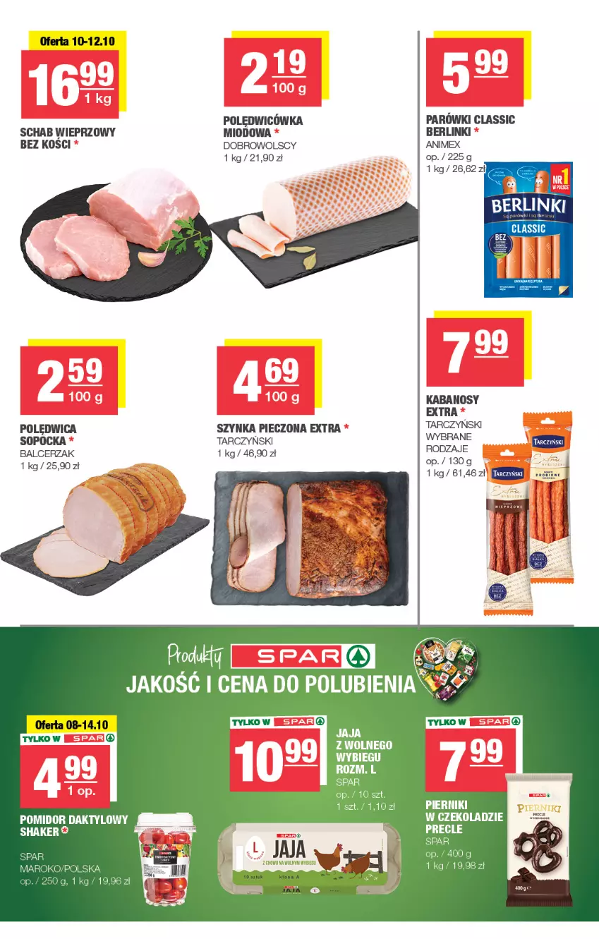 Gazetka promocyjna Spar - Spar-Mini - ważna 05.10 do 15.10.2025 - strona 3 - produkty: Berlinki, Jaja, Kabanos, Parówki, Piec, Polędwica, Schab wieprzowy, Szynka, Tarczyński