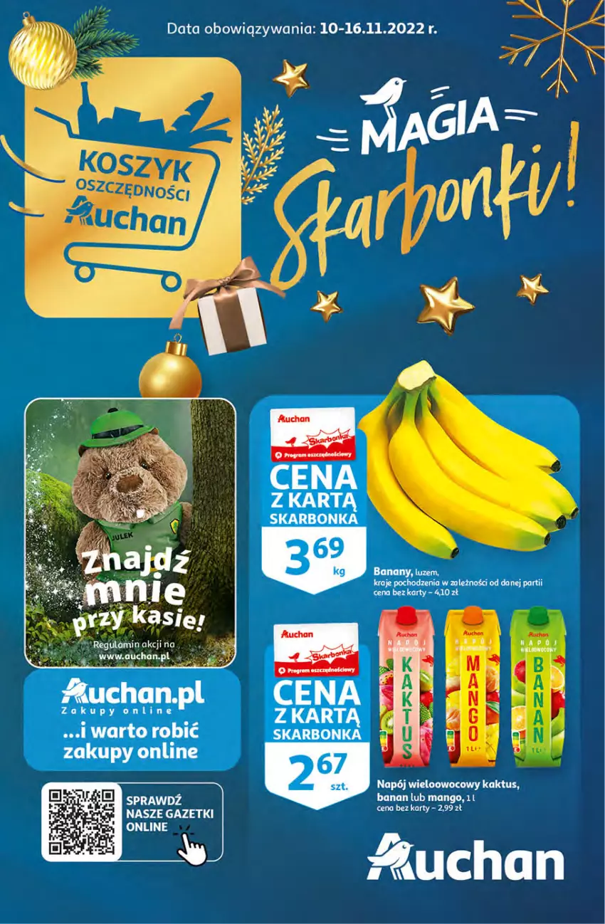 Gazetka promocyjna Auchan - Gazetka Koszyk Oszczędności Auchan Hipermarkety - ważna 10.11 do 16.11.2022 - strona 1 - produkty: Kaktus, Napój