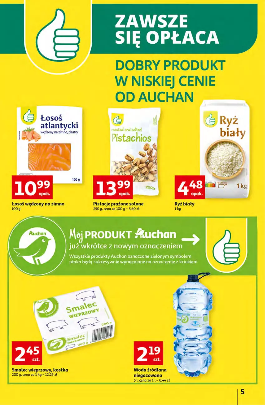 Gazetka promocyjna Auchan - Gazetka Koszyk Oszczędności Auchan Hipermarkety - ważna 10.11 do 16.11.2022 - strona 5 - produkty: LANA, Pistacje, Ryż, Ryż biały, Smalec, Woda